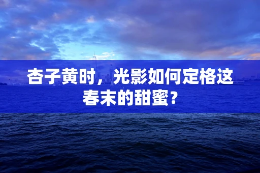 杏子黄时，光影如何定格这春末的甜蜜？