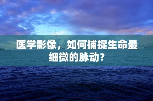 医学影像，如何捕捉生命最细微的脉动？