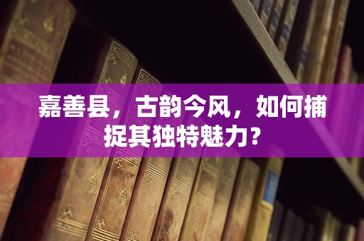 嘉善县，古韵今风，如何捕捉其独特魅力？