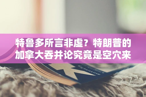 特鲁多所言非虚？特朗普的加拿大吞并论究竟是空穴来风还是政治博弈？