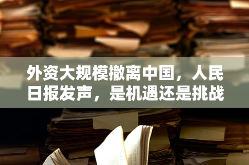 外资大规模撤离中国，人民日报发声，是机遇还是挑战？