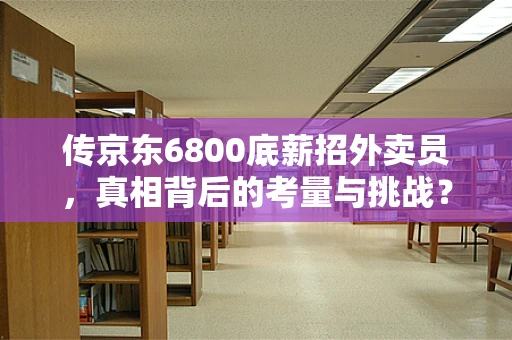 传京东6800底薪招外卖员，真相背后的考量与挑战？